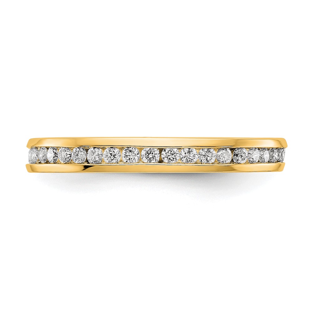 14k 1/2 carat Lab Grown Diamond VS/SI+ G+ Complete Channel Set Size 4 Eternity Band (ET0009-050-4YLG4)