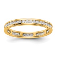 14K Yellow Gold 0.50 Carat Lab Grown Diamond VS SI+ G+ Complete Channel Set Eternity Band view 1