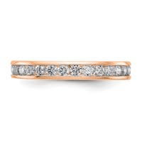 14K Rose Gold 1 Carat Lab Grown Diamond VS SI+ G+ Complete Channel Set Eternity Band view 4