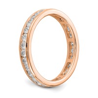 14K Rose Gold 1 Carat Lab Grown Diamond VS SI+ G+ Complete Channel Set Eternity Band view 5