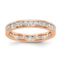 14K Rose Gold 1 Carat Lab Grown Diamond VS SI+ G+ Complete Channel Set Eternity Band view 1