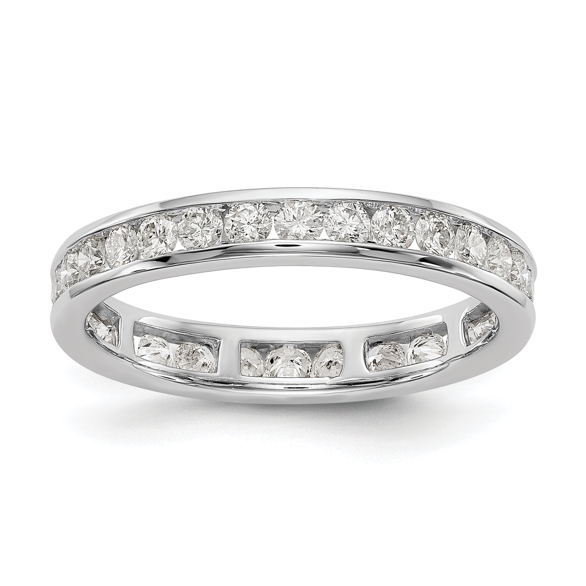 14k White Gold 1 carat Lab Grown Diamond VS/SI+ G+ Complete Channel Set Size 4 Eternity Band (ET0009-100-4WLG4)