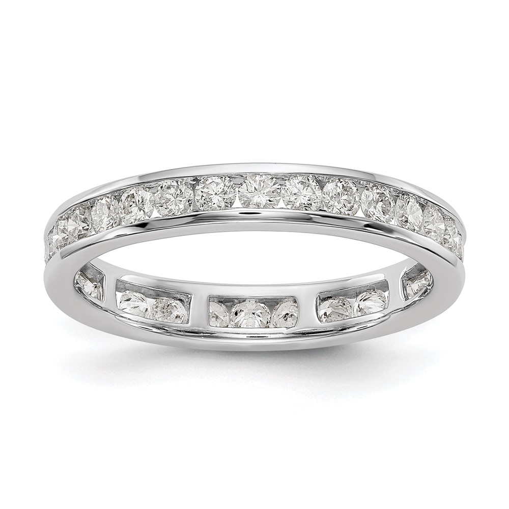 14K White Gold 1 Carat Lab Grown Diamond VS SI+ G+ Complete Channel Set Eternity Band