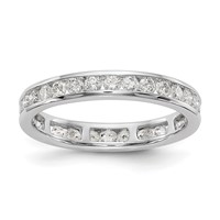 14K White Gold 1 Carat Lab Grown Diamond VS SI+ G+ Complete Channel Set Eternity Band view 1