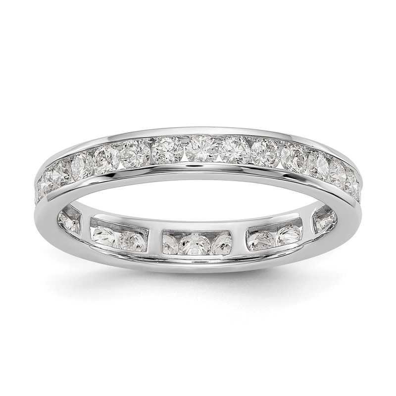 14k White Gold 1 carat Lab Grown Diamond VS/SI+ G+ Complete Channel Set Size 5 Eternity Band