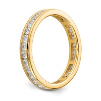 14K Yellow Gold 1 Carat Lab Grown Diamond VS SI+ G+ Complete Channel Set Eternity Band view 5