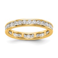 14K Yellow Gold 1 Carat Lab Grown Diamond VS SI+ G+ Complete Channel Set Eternity Band view 1
