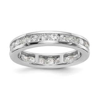 14k White Gold Polished Channel Diamond Eternity Band
