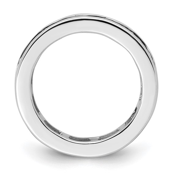 14k White Gold 2 carat Lab Grown Diamond VS+ F+ Princess Complete Channel Set Size 4.5 Eternity Band