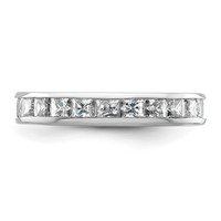 14K White Gold 2 Carat Lab Grown Diamond VS+ F+ Princess Complete Channel Set Eternity Band view 3