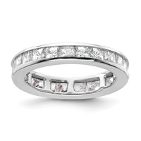 14K White Gold 2 Carat Lab Grown Diamond VS+ F+ Princess Complete Channel Set Eternity Band view 1