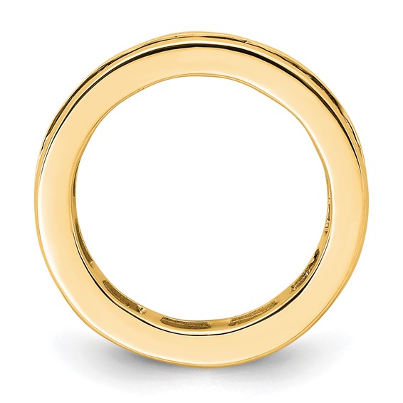 14k 2 carat Lab Grown Diamond VS+ F+ Princess Complete Channel Set Size 4.5 Eternity Band