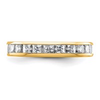 14K Yellow Gold 2 Carat Lab Grown Diamond VS+ F+ Princess Complete Channel Set Eternity Band view 3