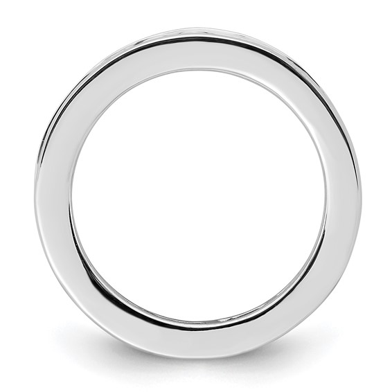 14k White Gold 2 carat Lab Grown Diamond VS+ F+ Princess Complete Channel Set Size 5.5 Eternity Band