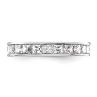 14K White Gold 2 Carat Lab Grown Diamond VS+ F+ Princess Complete Channel Set Eternity Band view 3