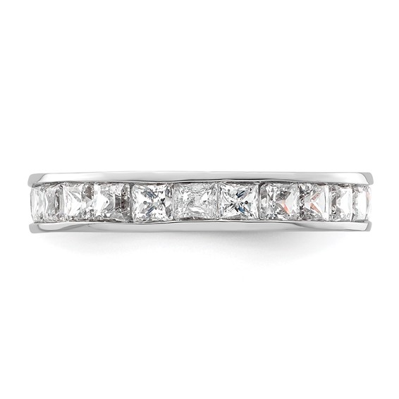14k White Gold 2 carat Lab Grown Diamond VS+ F+ Princess Complete Channel Set Size 5.5 Eternity Band