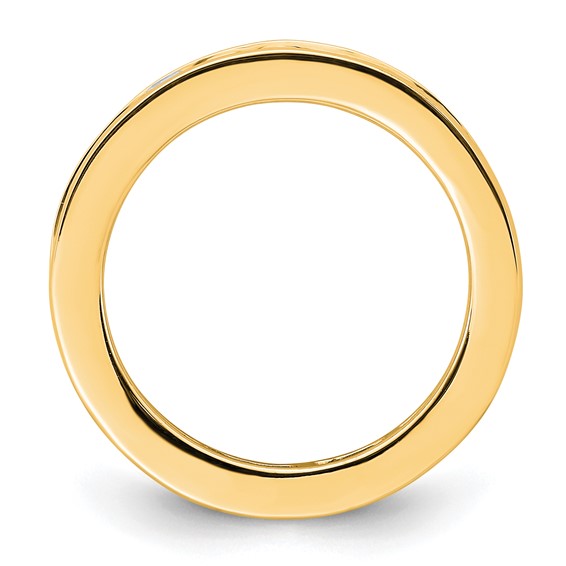 14k 2 carat Lab Grown Diamond VS+ F+ Princess Complete Channel Set Size 5.5 Eternity Band