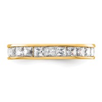 14K Yellow Gold 2 Carat Lab Grown Diamond VS+ F+ Princess Complete Channel Set Eternity Band view 3