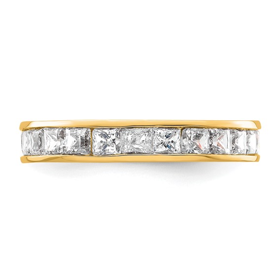 14k 2 carat Lab Grown Diamond VS+ F+ Princess Complete Channel Set Size 5.5 Eternity Band
