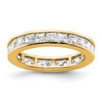 14K Yellow Gold 2 Carat Lab Grown Diamond VS+ F+ Princess Complete Channel Set Eternity Band view 1