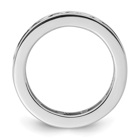 14k White Gold 2 carat Lab Grown Diamond VS+ F+ Princess Complete Channel Set Size 6.5 Eternity Band