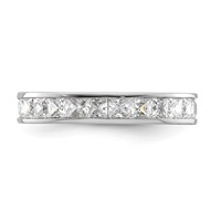 14K White Gold 2 Carat Lab Grown Diamond VS+ F+ Princess Complete Channel Set Eternity Band view 3