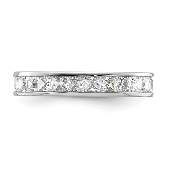 14k White Gold 2 carat Lab Grown Diamond VS+ F+ Princess Complete Channel Set Size 6.5 Eternity Band