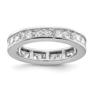 14k White Gold 2 carat Lab Grown Diamond VS+ F+ Princess Complete Channel Set Size 6.5 Eternity Band
