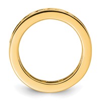 14K Yellow Gold 2 Carat Lab Grown Diamond VS+ F+ Princess Complete Channel Set Eternity Band view 2