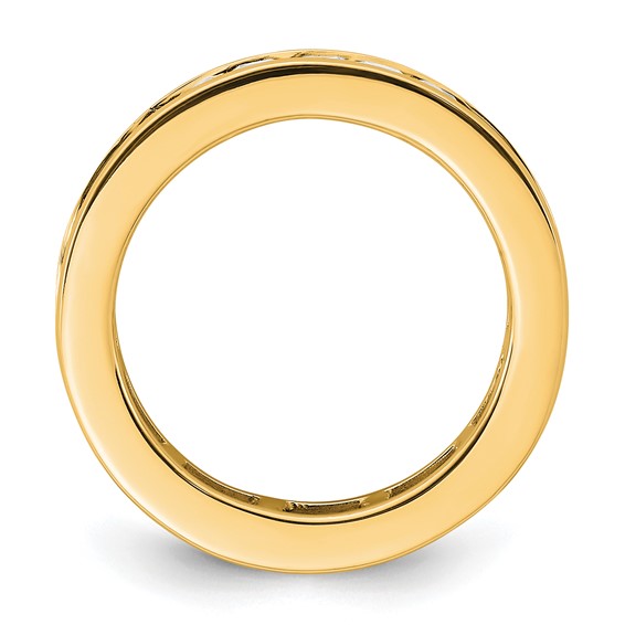 14k 2 carat Lab Grown Diamond VS+ F+ Princess Complete Channel Set Size 6.5 Eternity Band