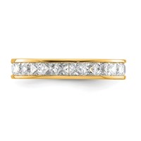 14K Yellow Gold 2 Carat Lab Grown Diamond VS+ F+ Princess Complete Channel Set Eternity Band view 3