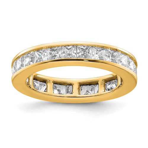 14K Yellow Gold 2 Carat Lab Grown Diamond VS+ F+ Princess Complete Channel Set Eternity Band, Size 6