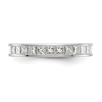 14K White Gold 2 Carat Lab Grown Diamond VS+ F+ Princess Complete Channel Set Eternity Band view 3