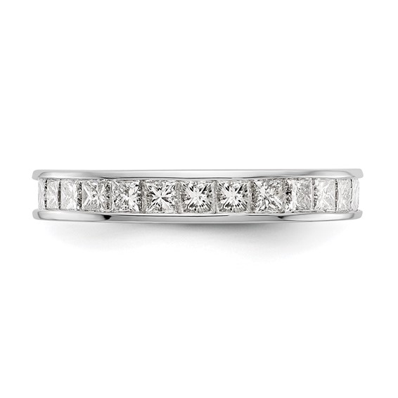 14k White Gold 2 carat Lab Grown Diamond VS+ F+ Princess Complete Channel Set Size 7.5 Eternity Band