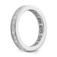 14K White Gold 2 Carat Lab Grown Diamond VS+ F+ Princess Complete Channel Set Eternity Band view 4