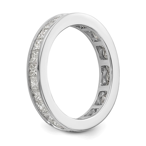 14k White Gold 2 carat Lab Grown Diamond VS+ F+ Princess Complete Channel Set Size 7.5 Eternity Band