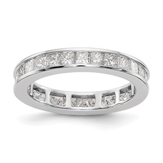 14k White Gold 2 carat Lab Grown Diamond VS+ F+ Princess Complete Channel Set Size 7.5 Eternity Band