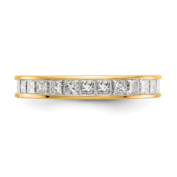 14k 2 carat Lab Grown Diamond VS+ F+ Princess Complete Channel Set Size 7.5 Eternity Band