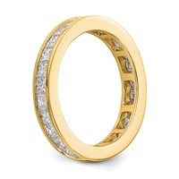 14K Yellow Gold 2 Carat Lab Grown Diamond VS+ F+ Princess Complete Channel Set Eternity Band view 4