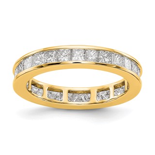 14k 2 carat Lab Grown Diamond VS+ F+ Princess Complete Channel Set Size 7.5 Eternity Band