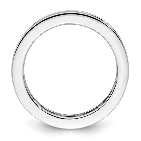 14k White Gold 2 carat Lab Grown Diamond VS+ F+ Princess Complete Channel Set Size 8.5 Eternity Band