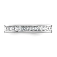 14K White Gold 2 Carat Lab Grown Diamond VS+ F+ Princess Complete Channel Set Eternity Band view 3