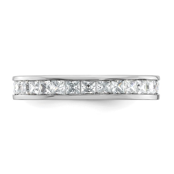 14k White Gold 2 carat Lab Grown Diamond VS+ F+ Princess Complete Channel Set Size 8.5 Eternity Band