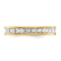 14K Yellow Gold 2 Carat Lab Grown Diamond VS+ F+ Princess Complete Channel Set Eternity Band view 3