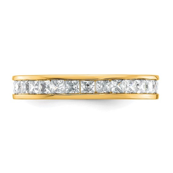 14k 2 carat Lab Grown Diamond VS+ F+ Princess Complete Channel Set Size 8.5 Eternity Band
