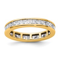 14K Yellow Gold 2 Carat Lab Grown Diamond VS+ F+ Princess Complete Channel Set Eternity Band view 1