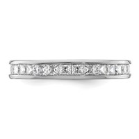 14K White Gold 2 Carat Lab Grown Diamond VS+ F+ Princess Complete Channel Set Eternity Band view 3