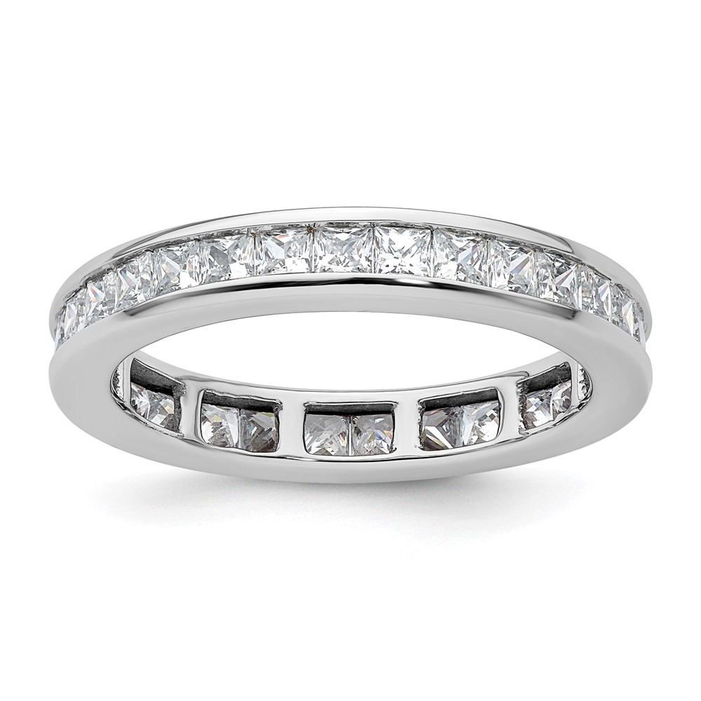 14K White Gold 2 Carat Lab Grown Diamond VS+ F+ Princess Complete Channel Set Eternity Band