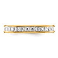 14K Yellow Gold 2 Carat Lab Grown Diamond VS+ F+ Princess Complete Channel Set Eternity Band view 3
