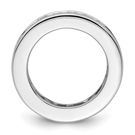 14k White Gold 3 carat Lab Grown Diamond VS+ F+ Princess Complete Channel Set Size 4.5 Eternity Band